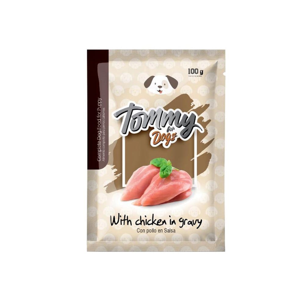 POUCH TOMMY PERRO PUPPY POLLO EN SALSA 100 GR POUCH TOMMY PERRO PUPPY POLLO EN SALSA 100 GR