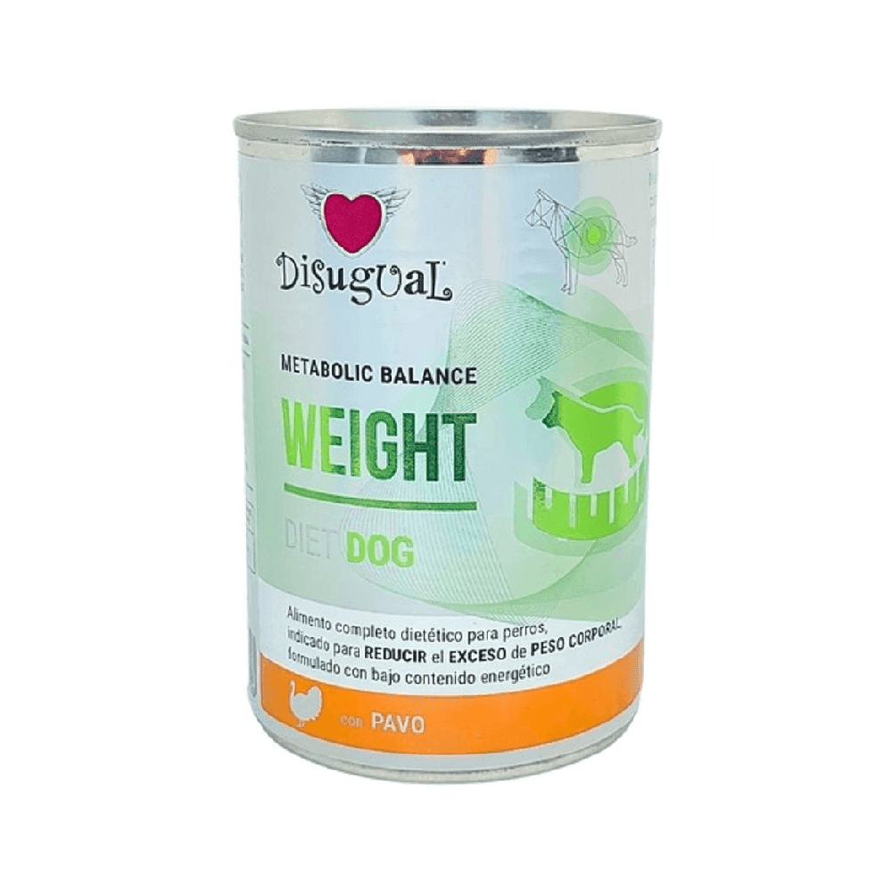 DISUGUAL DOG WEIGHT PAVO LATA 400 GR DISUGUAL DOG WEIGHT PAVO LATA 400 GR